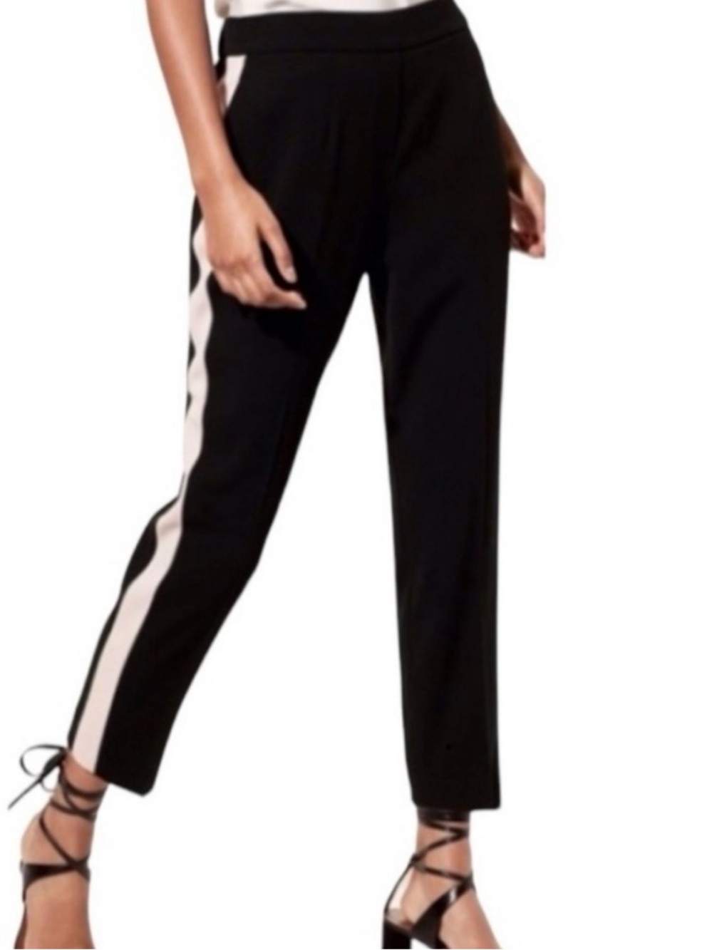 ARITZIA Babaton Conan Terado black and cream striped pants poly size 6